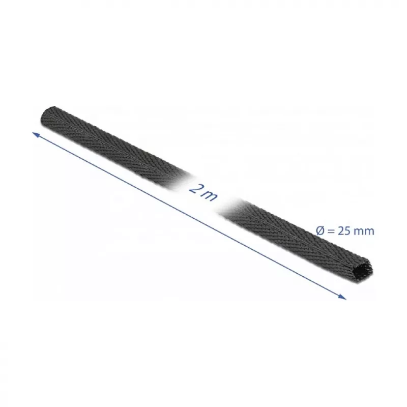 Rurka termokurczliwa DeLOCK 20795 2 m x 25 mm czarna