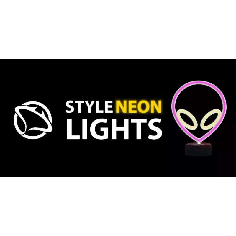 Lampa stołowa MANTA SNL86PK Style Neon Lights UFO Pink – dekoracyjna lampa neonowa różowa
