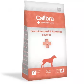 Sucha karma dla psa Calibra VD Gastrointestinal Pancreas Low Fat 12 kg — dorosłe, łosoś, niskotłuszczowa, bezglutenowa i bez soi