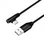 Kabel USB LogiLink – USB-C (M) kątowy do USB (M) prosty – USB 2.0 – 5 V – 3 A – 1 m – Czarny