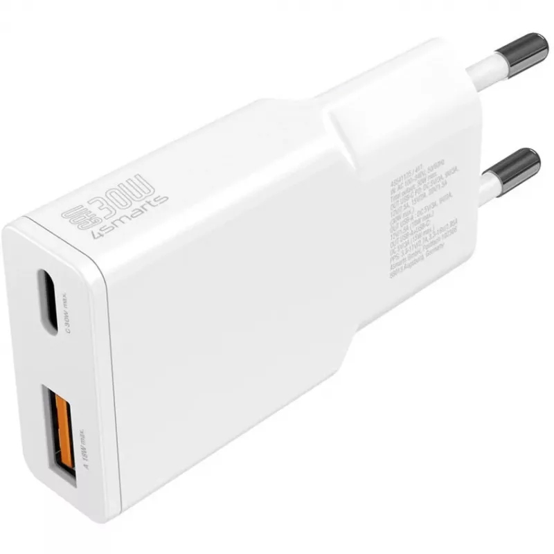 Ładowarka 4smarts PDPlug Duos cienki Smartfon Tablet Biała AC Szybkie ładowanie