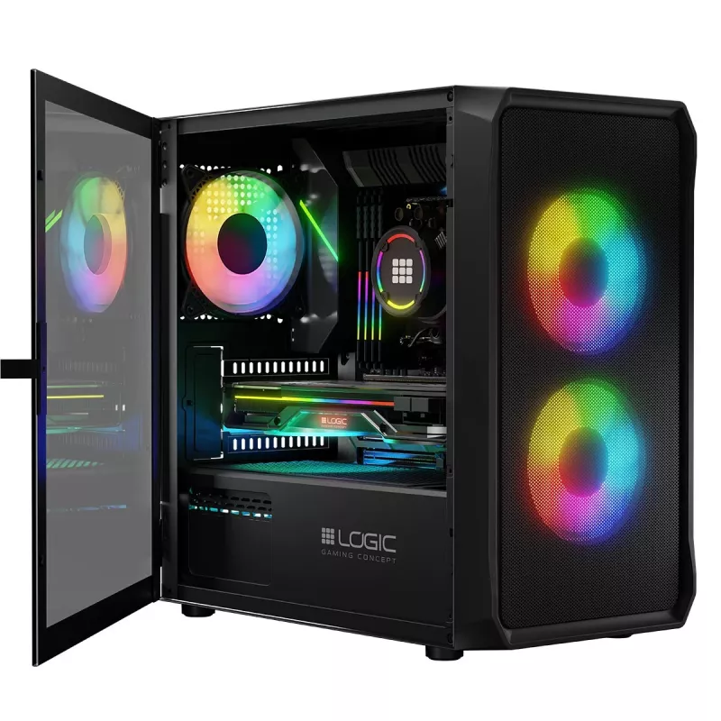 Obudowa komputerowa Logic Concept Portos Mini ARGB Micro ATX Czarna