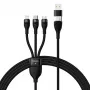 Kabel USB Baseus CASS030101 1.2m USB A/USB C USB C/Micro-USB B/Lightning Czarny