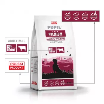 PUPIL Premium Medium and large breeds Rich in beef - karma sucha dla psa - 12kg