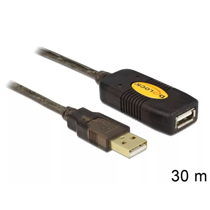 Kabel USB DeLOCK 30m USB2.0 USB A Czarny