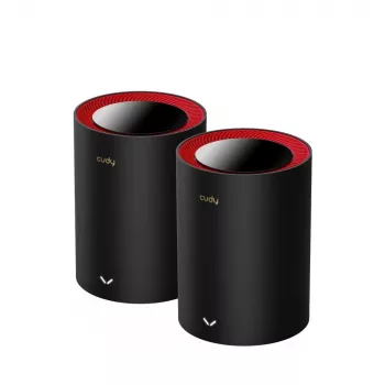Cudy M3000 2-Pack Dwuzakresowy (2.4 GHz / 5 GHz) Wi-Fi 6 (802.11ax) Czarny, Czerwony 1 Wewnętrzna