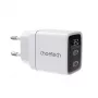 Ładowarka sieciowa Choetech PD6051 2x USB-C PD 35W GaN z wyświetlaczem - biała