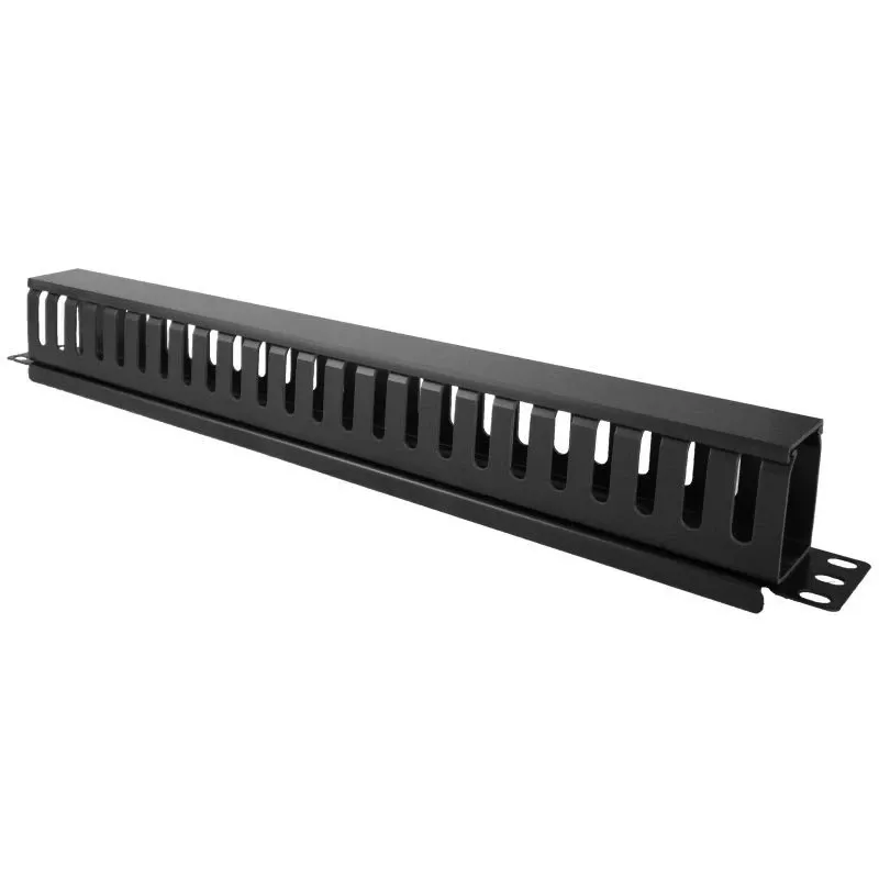 Organizer naścienny Alantec PK008 do kabli 1U czarny metal/tworzywo