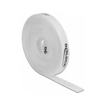 Taśma montażowa DeLOCK taśma Velcro na rolce dł. 5 m x szer. 15 mm biała