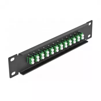 Fiber Optic Patch Panel DeLOCK 10 cali 12 Portów LC Duplex zielony 1U czarny