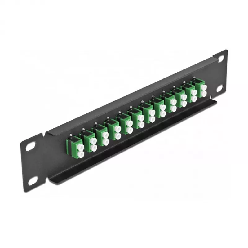 Fiber Optic Patch Panel DeLOCK 10 cali 12 Portów LC Duplex zielony 1U czarny
