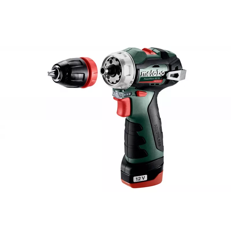 Wiertarka pistoletowa Metabo PowerMaxx BS BL Q, 12 V, 2 Ah, 1500 obr./min, 900 g