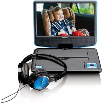 Lenco DVP-910 - Odtwarzacz DVD - Przenośny - Wyświetlacz: 22,9 cm (9 inch) - Niebieski (DVP910BLAU)