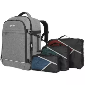 Plecak Manhattan Rome Notebook Travel 17,3 cala dwie kieszenie 40 l jasnoszary