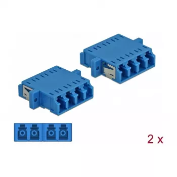 Adapter światłowodowy DELOCK LC żeński na LC żeński duplex, niebieski, opakowanie 2 szt.