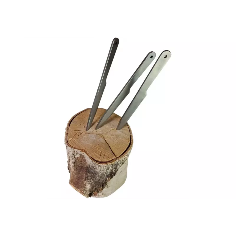 Zestaw noży do rzucania KAL22 KAL22-SR — 3 noże ze stali nierdzewnej, ostrze 165 mm, grubość 6 mm, długość całkowita 275 mm, waga 240 g