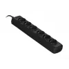 Listwa zasilająca ActiveJet 6GNU - 3M - C, 6 gniazd, Typ E, kabel 3 m, 10 A, czarna