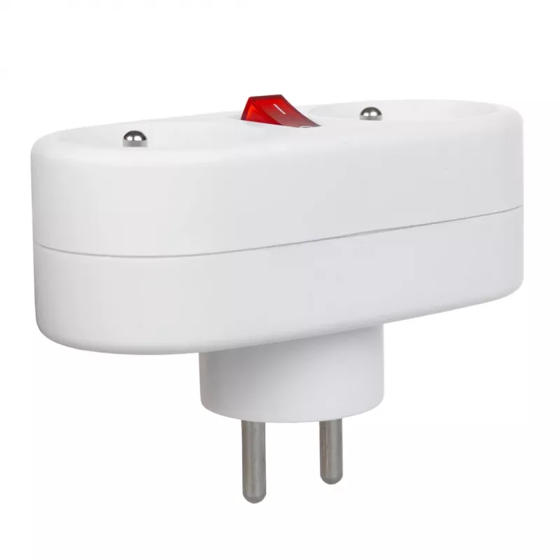 Rozgałęźnik gniazdka Maclean Current Outlet z 2 gniazdami i wyłącznikiem nadprądowym, typ E, 2x16A, MCE337 E