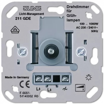 Przełącznik obrotowy JUNG 211 GDE, wykończenie metaliczne, 230–240 V AC, 50 Hz