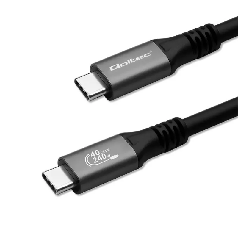 Kabel USB-C QOLTEC USB4 240W do Thunderbolt 3/4, 40 Gb/s, przesył mocy 240 W