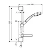 Hansgrohe Croma 100 zestaw prysznicowy Vario 27772000 z drążkiem prysznicowym 65 cm i mydelniczką