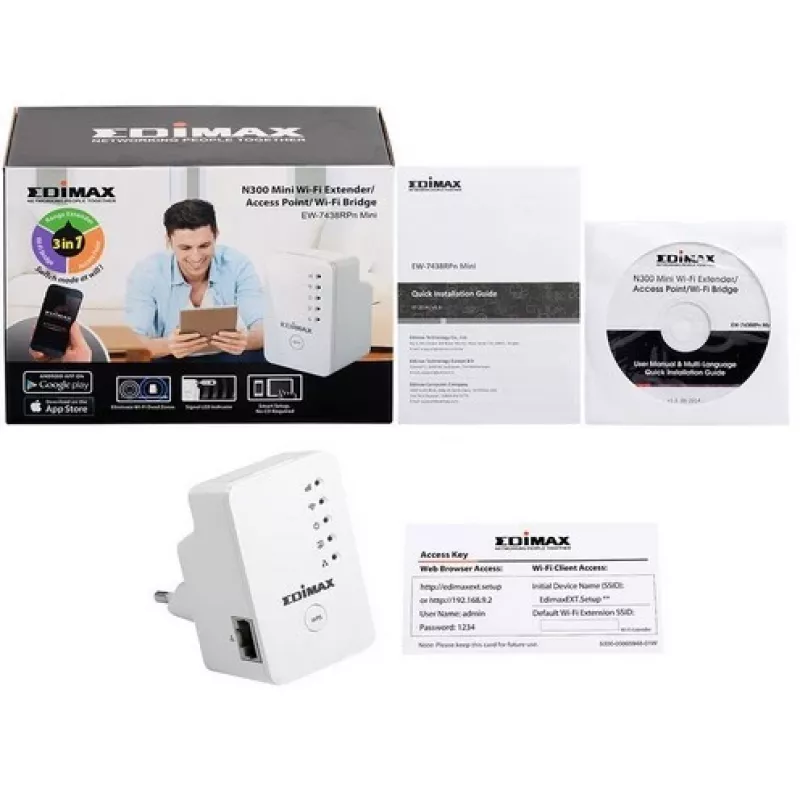 Wzmacniacz sygnału Wi-Fi Edimax EW-7438RPN Mini
