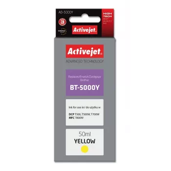 Butelka z atramentem ActiveJet AB-5000Y żółty, kompatybilny z Brother, barwnikowy 50 ml, wysoka (XL) wydajność