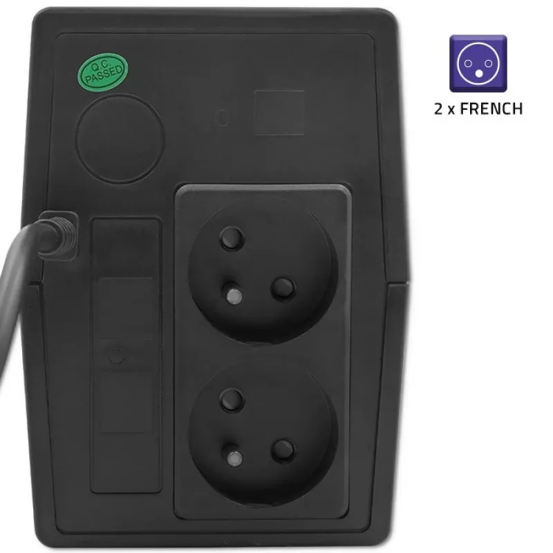 Qoltec 53772 zasilacz awaryjny (UPS) Line-Interactive 0.65 kVA 360 W 1 gniazdo AC