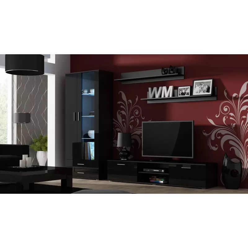 Cama stojak TV SOHO 180 czarny/czarny połysk