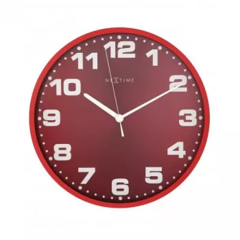 Zegar ścienny NeXtime Dash Red 3053ro, Ø35 cm, czerwony/srebrny