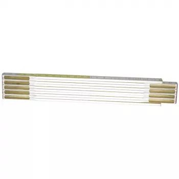 Składana miarka STANLEY 0-35-458, drewniana, 2 m, szerokość 17 mm, biało-żółta