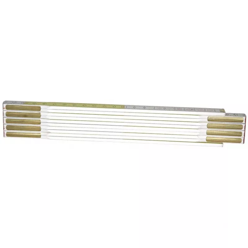 Składana miarka STANLEY 0-35-458, drewniana, 2 m, szerokość 17 mm, biało-żółta