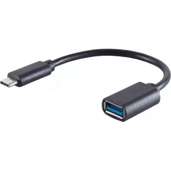 Kabel USB S/CONN 13-30009 USB 3.2 Gen 1 0,1 m USB-C USB-A Czarny