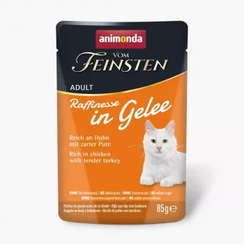 ANIMONDA Vom Feinsten Adult Raffinesse w galaretce z kurczakiem i indykiem - mokra karma dla kotów - 85g