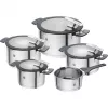 ZWILLING zestaw garnków stal nierdzewna SIMPLIFY 5 szt. — można myć w zmywarce i piekarniku, szklane pokrywki, odpowiednie do płyt ceramicznych