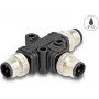 Rozgałęźnik kablowy DeLOCK M12 T-Splitter A-kodowany 4-pin 1 x męski na 2 x męski