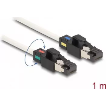 DeLOCK Kabel sieciowy RJ45 wtyk do wtyku Kat.6A S/FTP 1 m biały