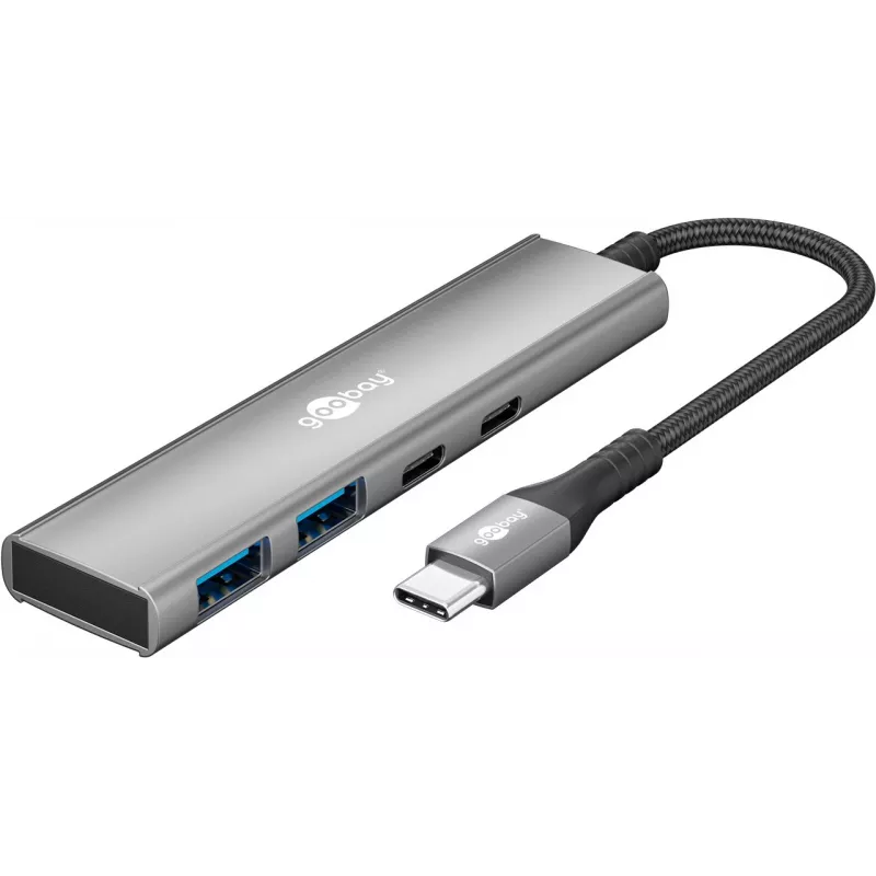 Goobay Slim 4-Port USB-Hub USB-C na USB-A 5 Gbit/s - Plug USB 3.2 (76563)