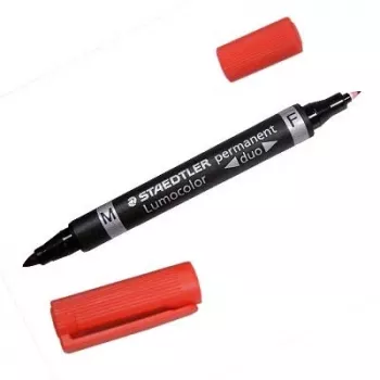 Marker permanentny Staedtler Lumocolor Duo Fine/Bullet Tip czerwony
