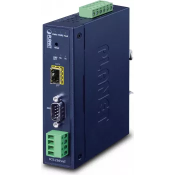Planet przemysłowy konwerter RS-232 -422 -485 na IP - 1x COM - 1x 100Base-FX -SFP - 9-48VDC - -40-+75