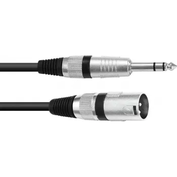adapter kablowy XLR na jack 6,3 mm Omnitronic 30225195 — 1x męski XLR na 1x jack 6,3 mm