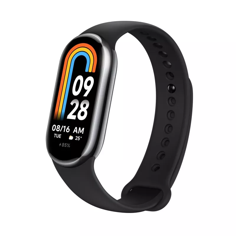 Xiaomi Smart Band 8 Czarny, Opaska Fitness, Bluetooth 5.1, 190mAh, 1,62 cala, 5 ATM, Akcelerometr, Czujnik PPG, Żyroskop