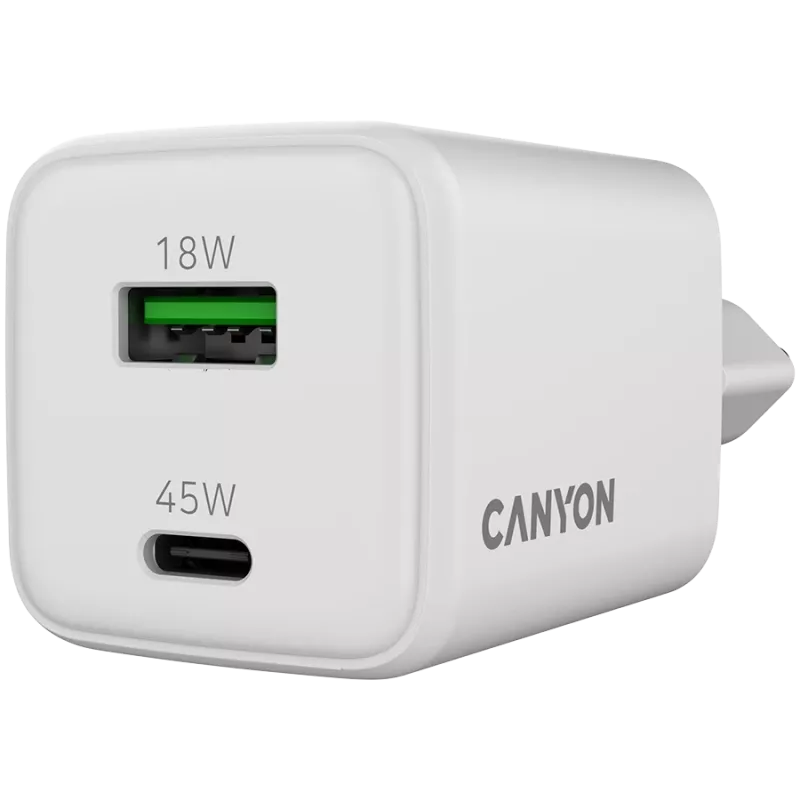 Ładowarka Canyon CU45AC 45 W uniwersalna biała AC szybkie ładowanie do użytku wewnętrznego