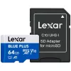 Karta pamięci MicroSDXC Lexar niebieski PLUS 64 GB UHS‑I 100 MB/s U1 V10 (niebieska)