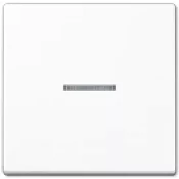 Włącznik światła JUNG A 590 KO5 WW — przycisk 1-krotny, Duroplast biały, 55×55 mm