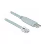 Kabel szeregowy DeLOCK 63920 USB 2.0 Typ-A RJ45 Szary 0,5 m