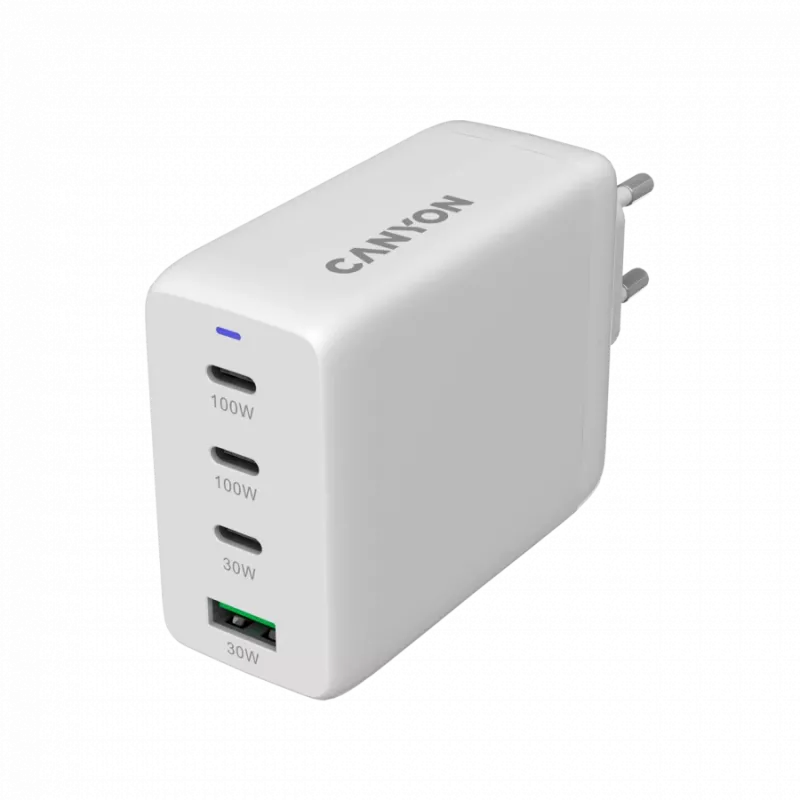Ładowarka ścienna uniwersalna Canyon 100ACC o dużej prędkości - 2xUSB-C 100W - 1xUSB-C 30W -