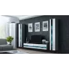 Stolik pod TV Cama Meble VIGO NEW 30/140/40 — 1400×400×300 mm, szary blat, płyta wiórowa, szara rama, białe fronty na wysoki połysk