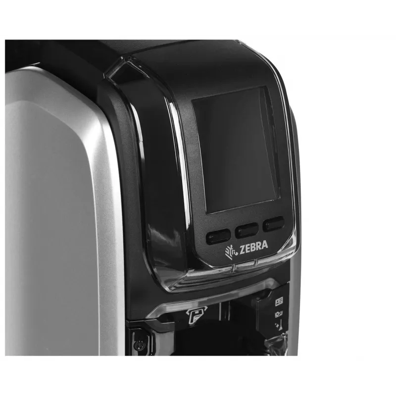 Plastic card printer Zebra ZC300 — Dye-sublimation/Thermal transfer, 300x300 DPI, LCD, 100-sheet input, Ethernet, srebrny/Czarny