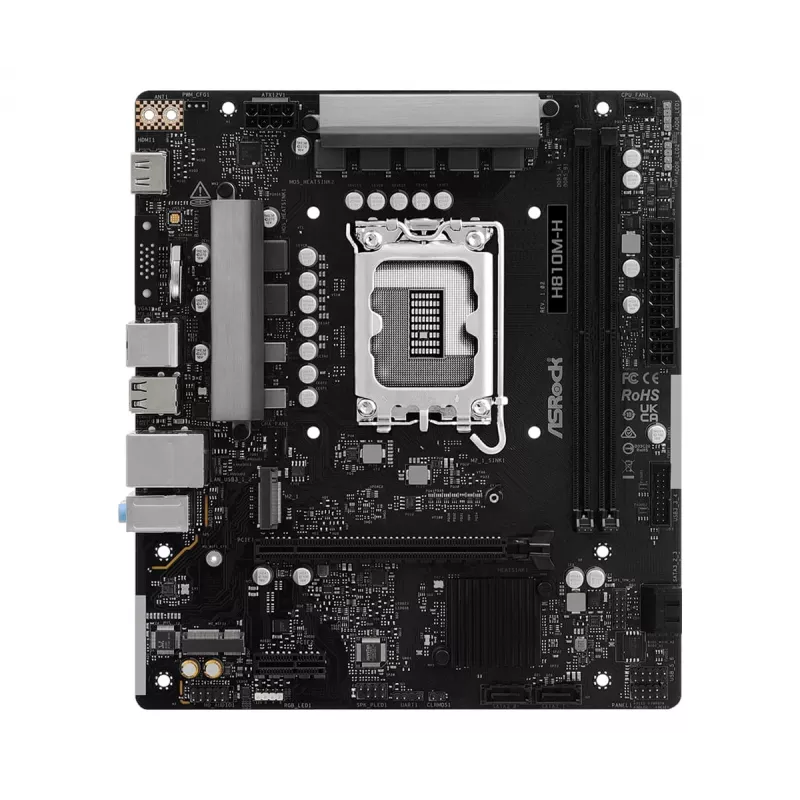 Płyta główna Micro ATX ASRock H810M-H — Intel H810, LGA 1851 (Socket V1), 2x DIMM DDR5, do 128 GB, M.2 i SATA III